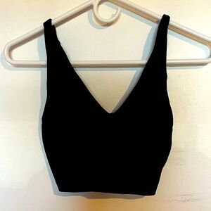 Black essential ribbed crop top